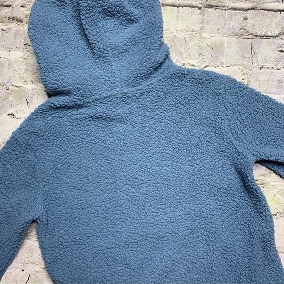 Hooded Sherpa Sweatshirt with Kangaroo Pocket - Picture 6 of 7